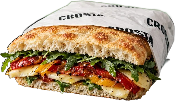 Contadina schiacciata wrapped in Crosta paper