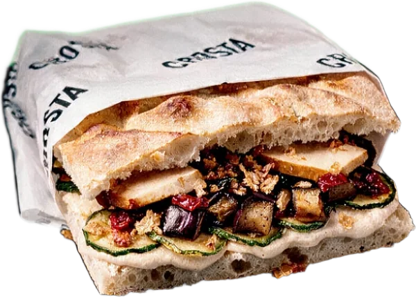 Orientale schiacciata wrapped in Crosta paper