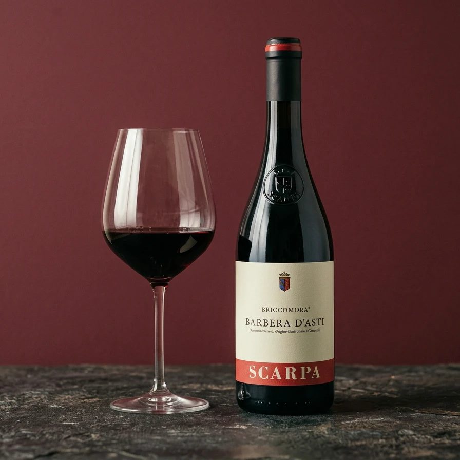 Scarpa Briccomora Barbera d'Asti, Piedmont red wine by the glass at Crosta Berlin
