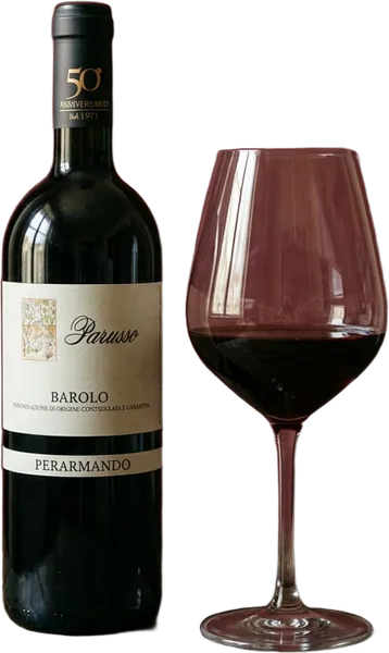 BAROLO wine, bottle and glass