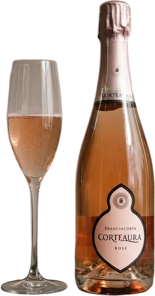 FRANCIACORTA ROSÉ wine, bottle and glass