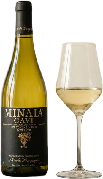 GAVI DI GAVI · Etichetta Bianca wine, bottle and glass