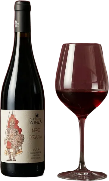 NERO D’AVOLA wine, bottle and glass