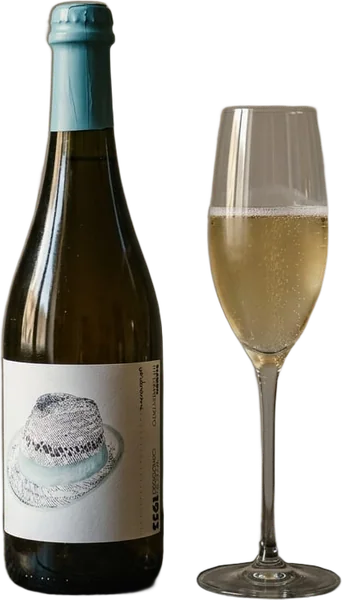 PET NAT · Verderame wine, bottle and glass