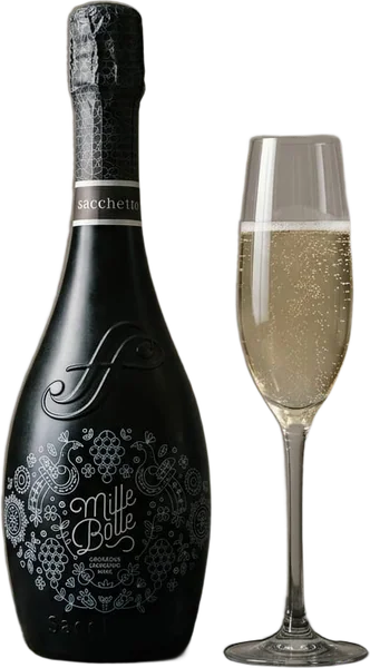 PROSECCO · Mille Bolle wine, bottle and glass