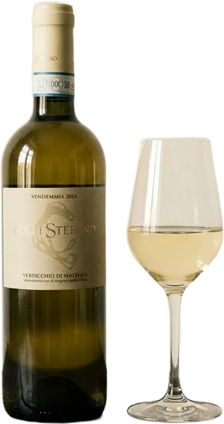 VERDICCHIO wine, bottle and glass